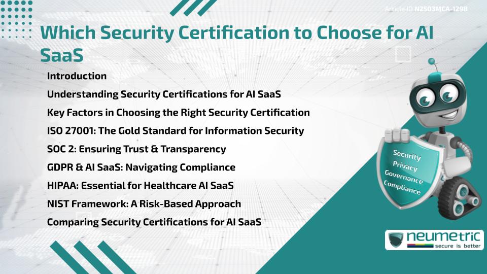 Which Security Certification to Choose for AI SaaS