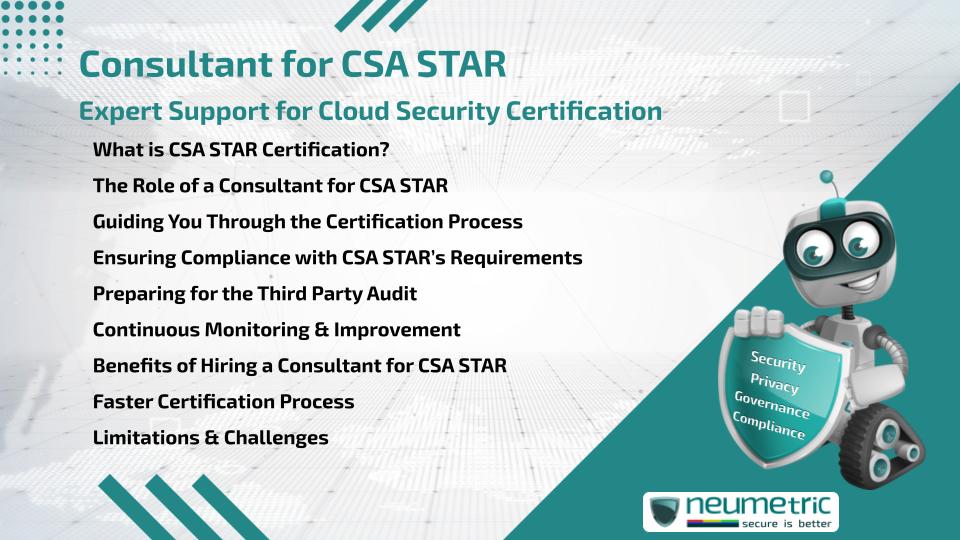 Consultant for CSA STAR: Expert Support for Cloud Security Certification