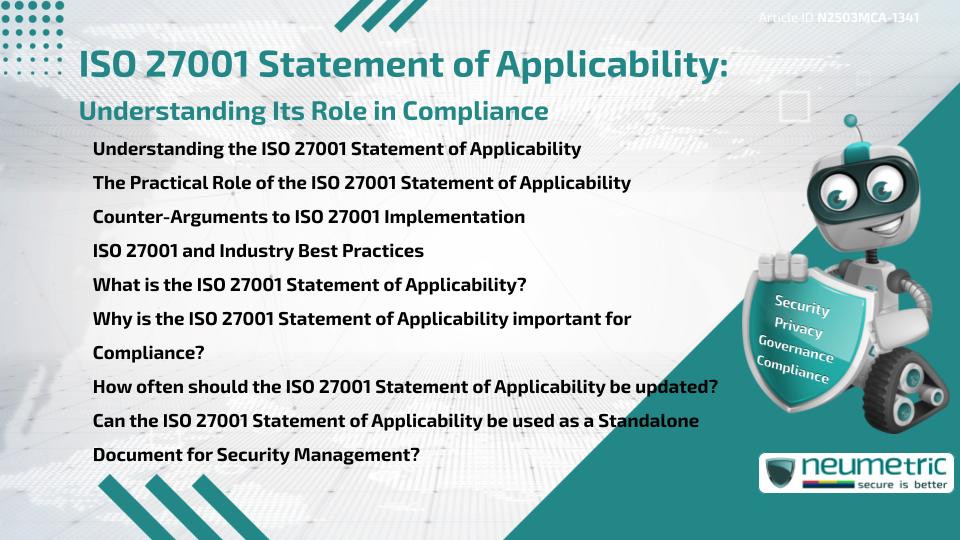 ISO 27001 Statement of Applicability: Understanding its Role in Compliance