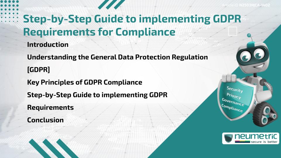 Step-by-Step Guide to implementing GDPR Requirements for Compliance