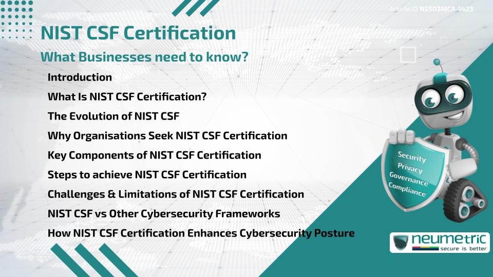 NIST CSF Certification: What Businesses need to know?