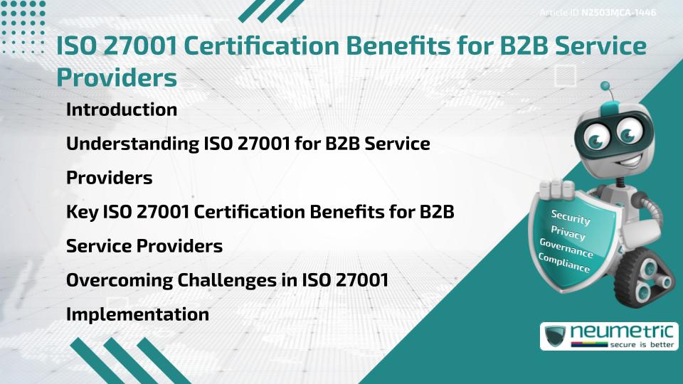 ISO 27001 Certification Benefits for B2B Service Providers