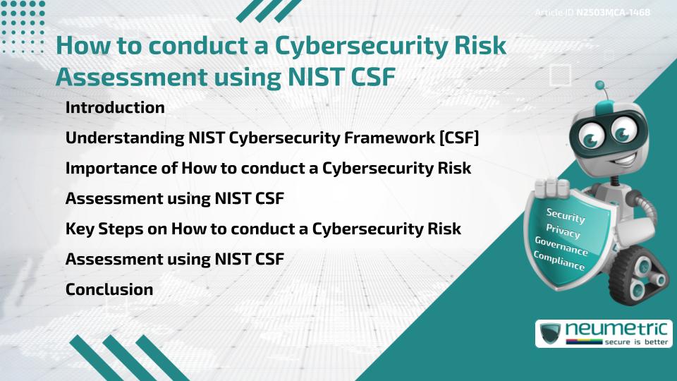 How to conduct a Cybersecurity Risk Assessment using NIST CSF