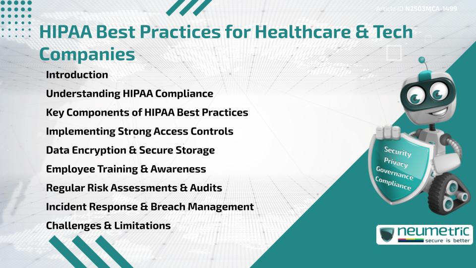 HIPAA Best Practices for Healthcare & Tech Companies