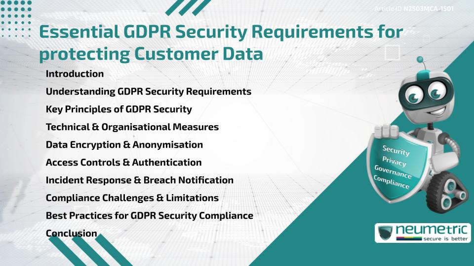 Essential GDPR Security Requirements for protecting Customer Data