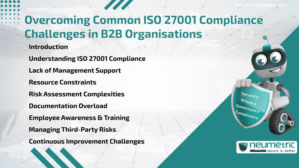 Overcoming Common ISO 27001 Compliance Challenges in B2B Organisations