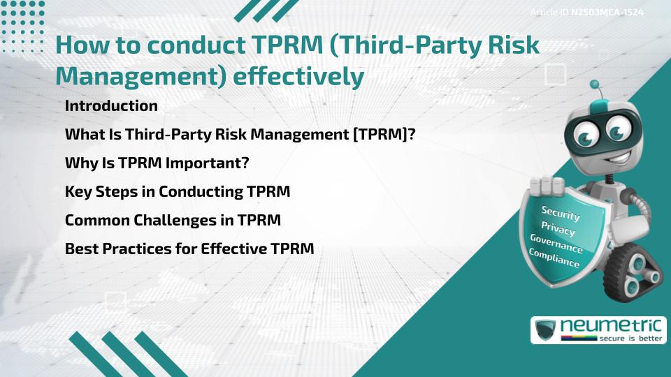 How to conduct TPRM (Third-Party Risk Management) effectively