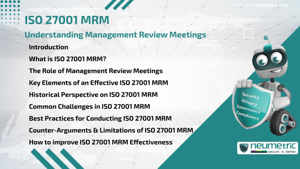 ISO 27001 MRM: Understanding Management Review Meetings