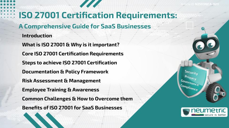 ISO 27001 Certification Requirements: A Comprehensive Guide for SaaS Businesses